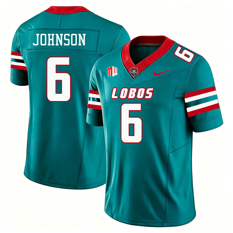 New Mexico Lobos #6 Keagan Johnson College Football Jerseys,Uniforms-Turquoise